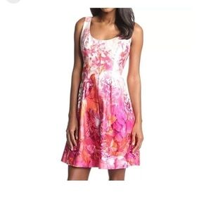 Nine West Bulgarian Rose Pink Pleated Aline fit and flare Dress Size 12